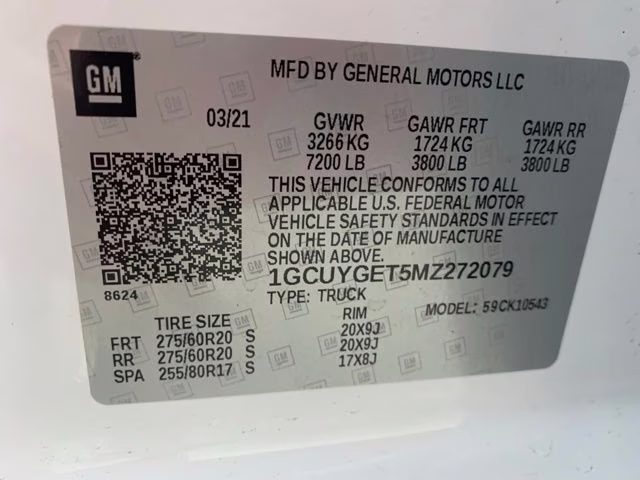 2021 Summit White Chevrolet Silverado 1500 LTZ 4X4 Truck