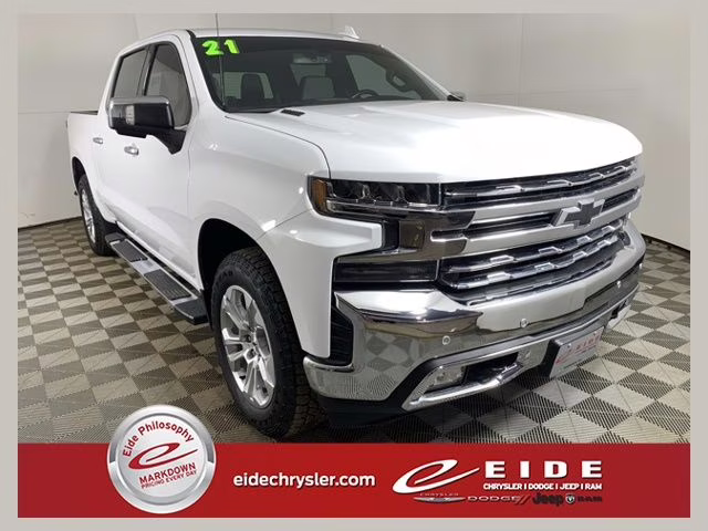 2021 Summit White Chevrolet Silverado 1500 LTZ 4X4 Truck
