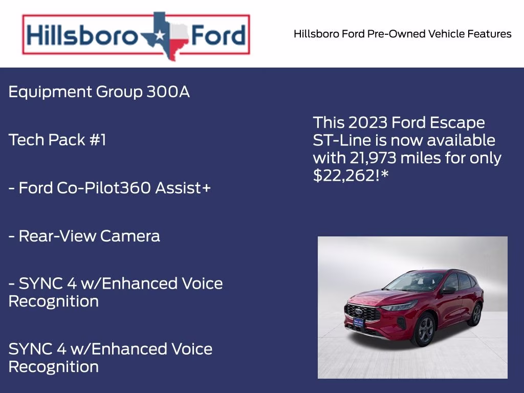 2023 Rapid Red Metallic Tinted Clearcoat Ford Escape ST-Line FWD SUV