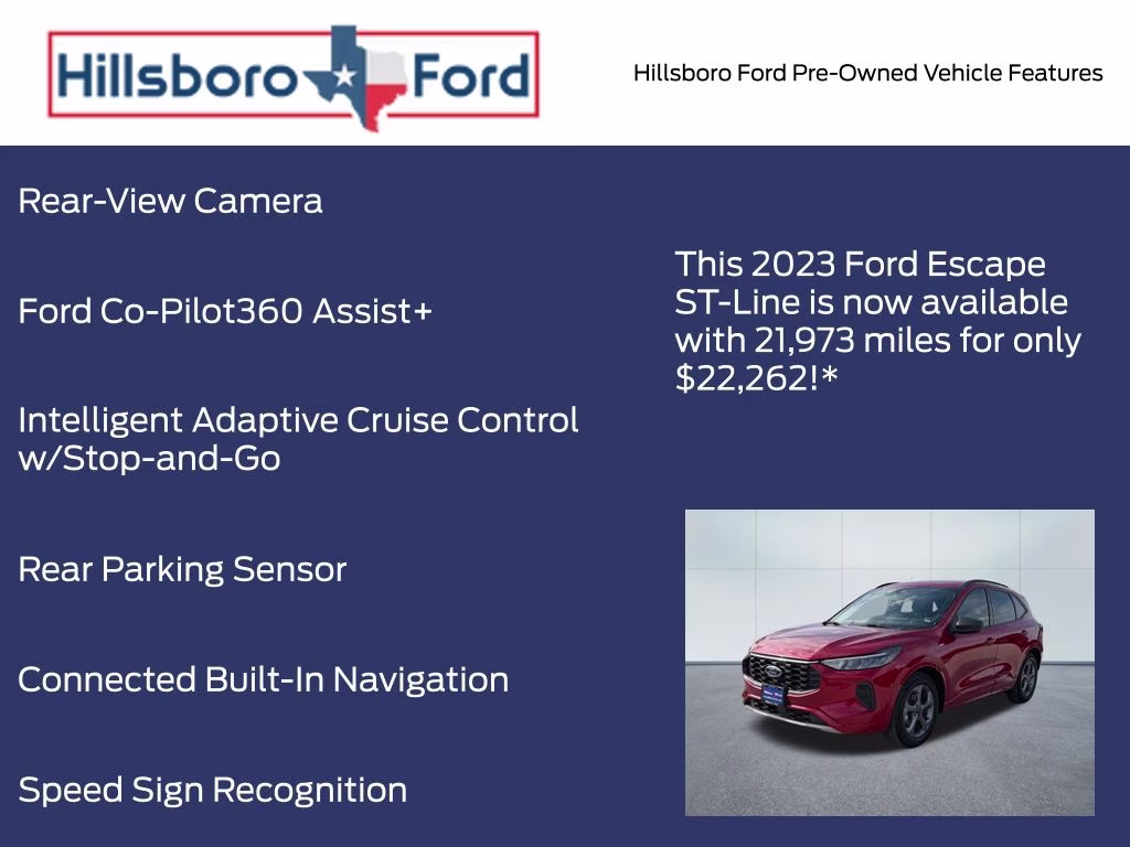 2023 Rapid Red Metallic Tinted Clearcoat Ford Escape ST-Line FWD SUV