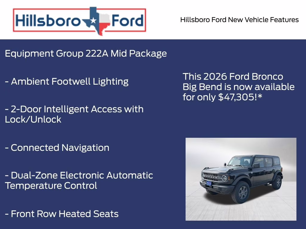 2026 Shadow Black Ford Bronco Big Bend 4X4 SUV