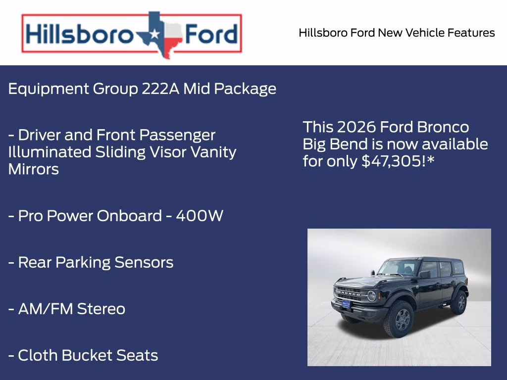 2026 Shadow Black Ford Bronco Big Bend 4X4 SUV