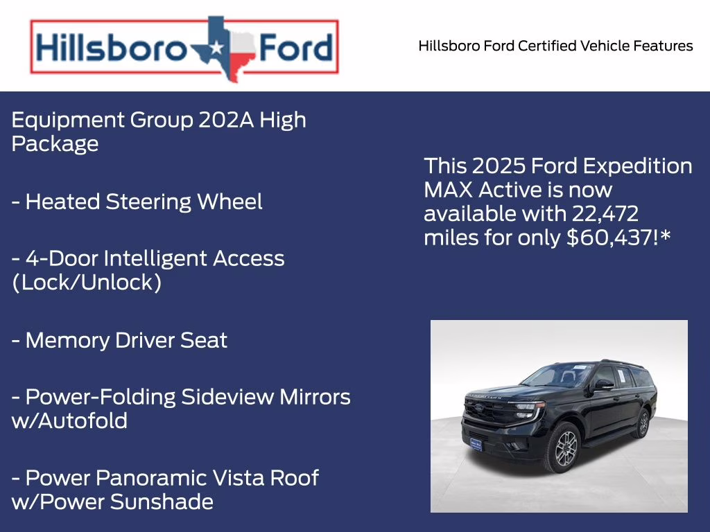 2025 Agate Black Metallic Ford Expedition Max Active 4X4 SUV