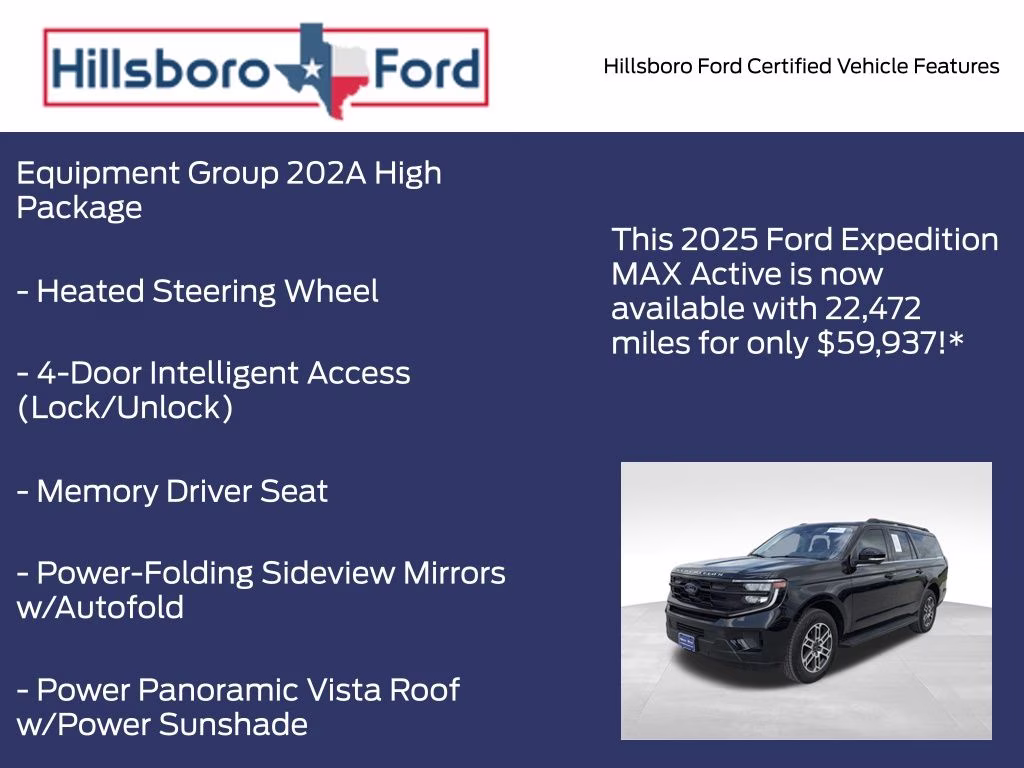 2025 Agate Black Metallic Ford Expedition Max Active 4X4 SUV