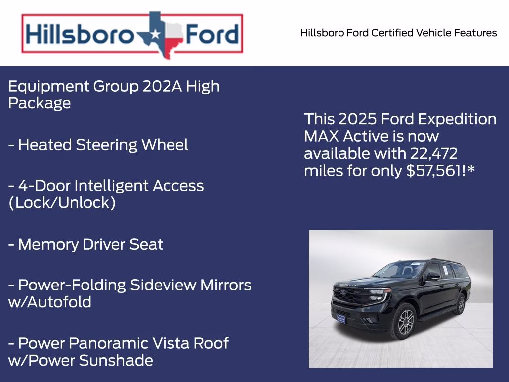 2025 Agate Black Metallic Ford Expedition Max Active 4X4 SUV
