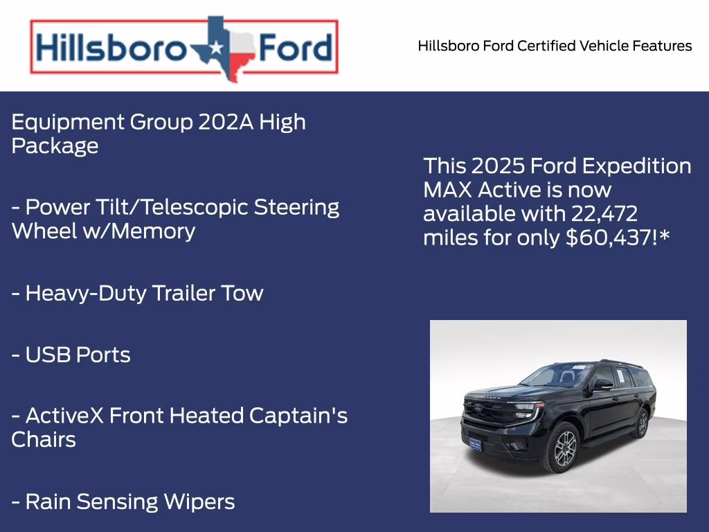 2025 Agate Black Metallic Ford Expedition Max Active 4X4 SUV