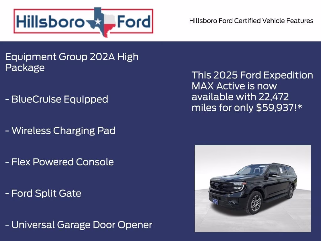 2025 Agate Black Metallic Ford Expedition Max Active 4X4 SUV