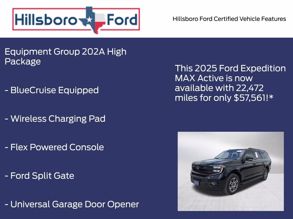 2025 Agate Black Metallic Ford Expedition Max Active 4X4 SUV