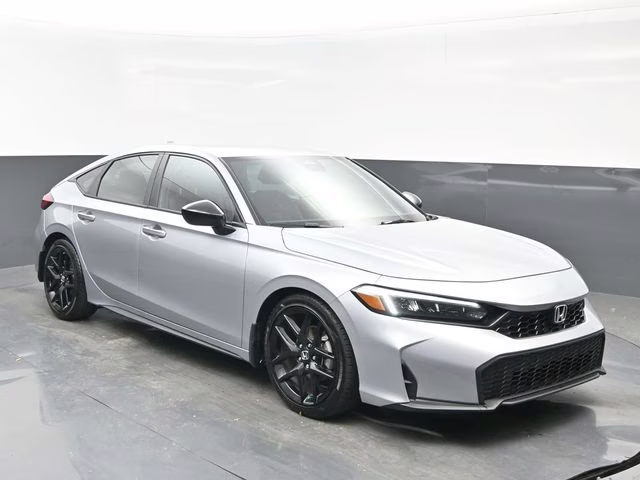 2025 Solar Silver Metallic Honda Civic Sport FWD Hatchback