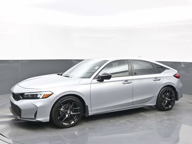 2025 Solar Silver Metallic Honda Civic Sport FWD Hatchback