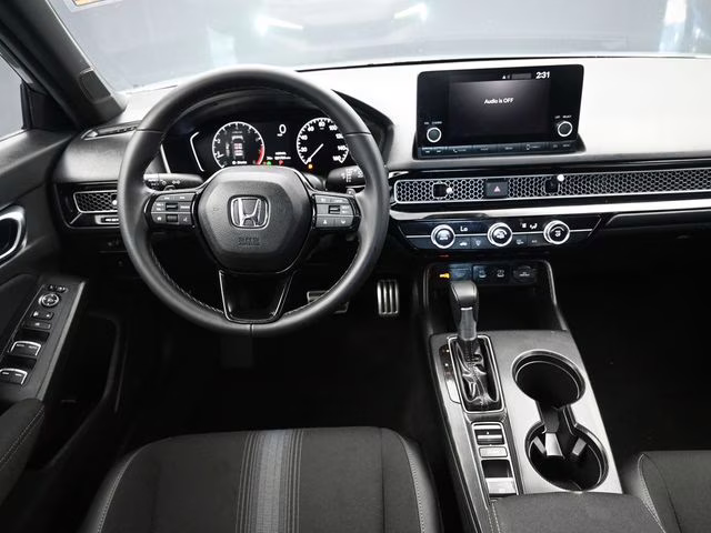 2025 Solar Silver Metallic Honda Civic Sport FWD Hatchback