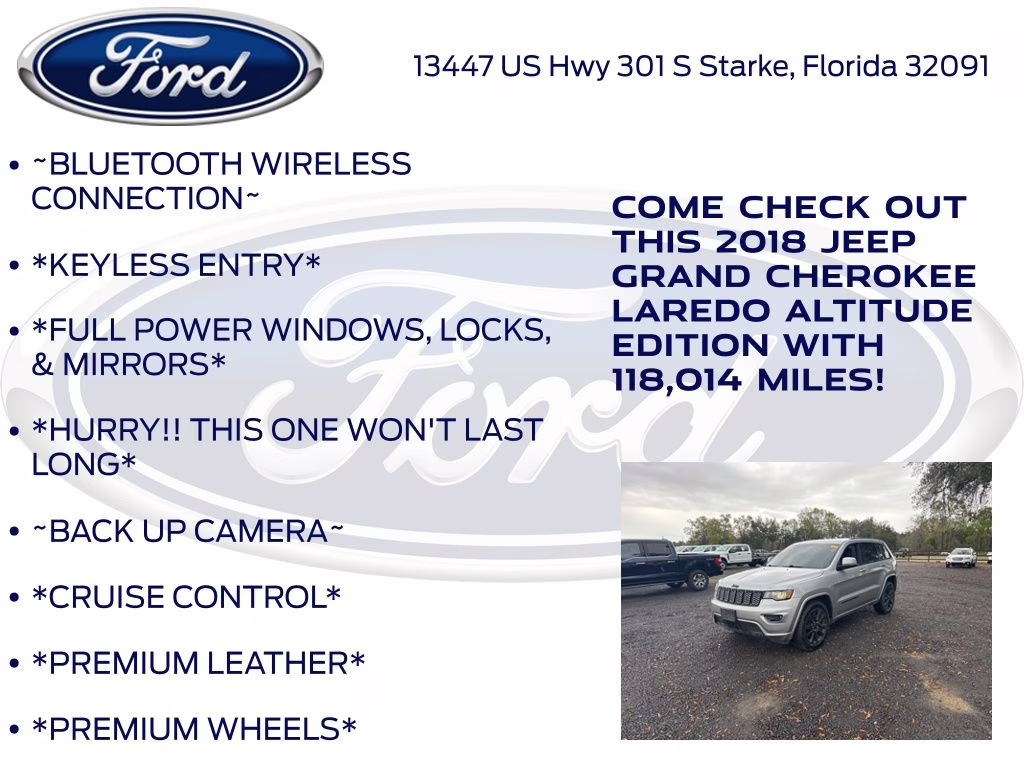 2018 Billet Silver Metallic Clearcoat Jeep Grand Cherokee Altitude 4X4 SUV