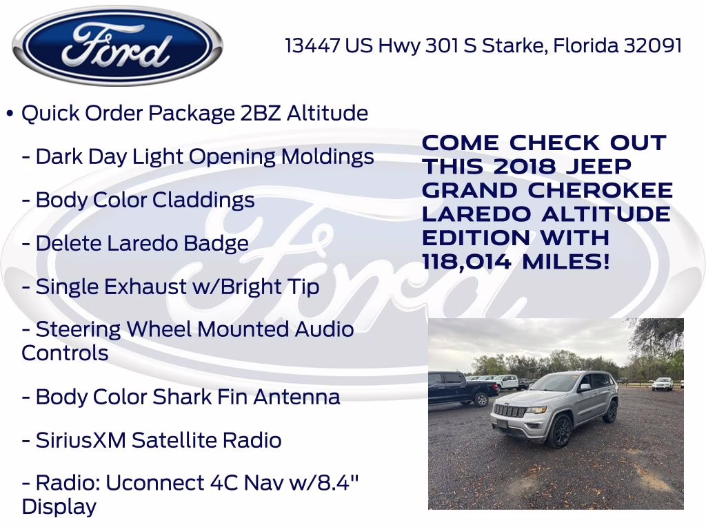 2018 Billet Silver Metallic Clearcoat Jeep Grand Cherokee Altitude 4X4 SUV