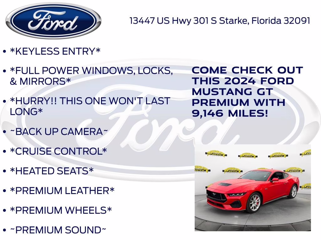 2024 Race Red Ford Mustang GT Premium RWD Coupe