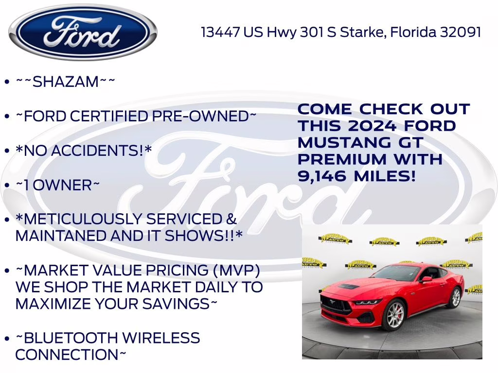 2024 Race Red Ford Mustang GT Premium RWD Coupe