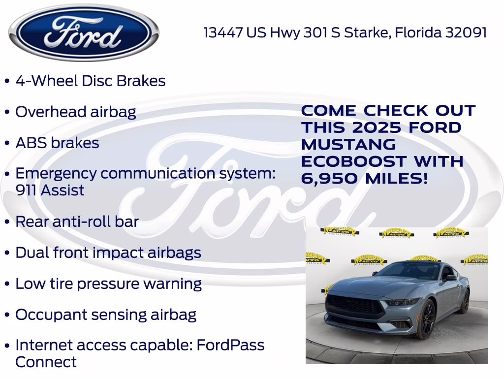 2025 Vapor Blue Ford Mustang EcoBoost RWD Coupe