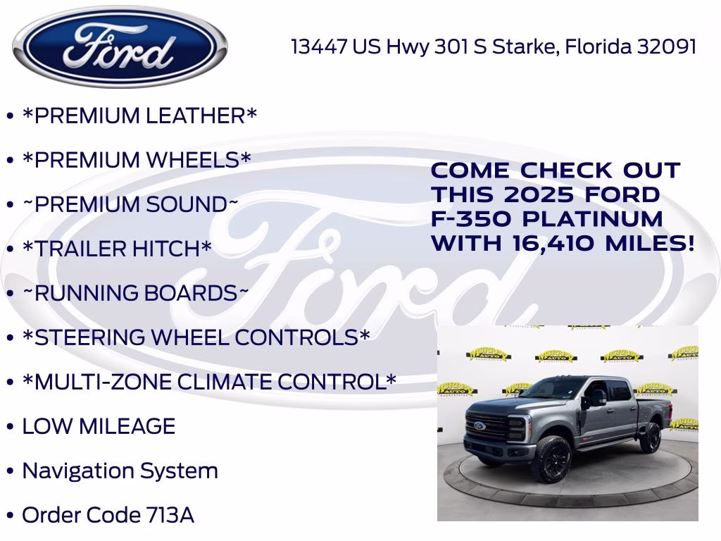 2025 Gray Metallic Ford Super Duty F-350 SRW Platinum HIGH OUTPUT 4X4 Truck