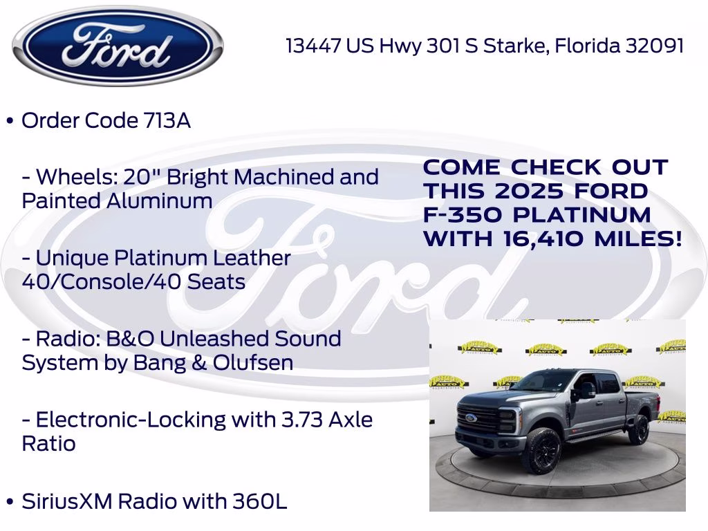 2025 Gray Metallic Ford Super Duty F-350 SRW Platinum HIGH OUTPUT 4X4 Truck