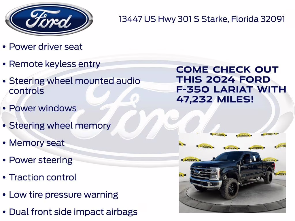 2024 Black Metallic Ford Super Duty F-350 SRW Lariat 4X4 Truck