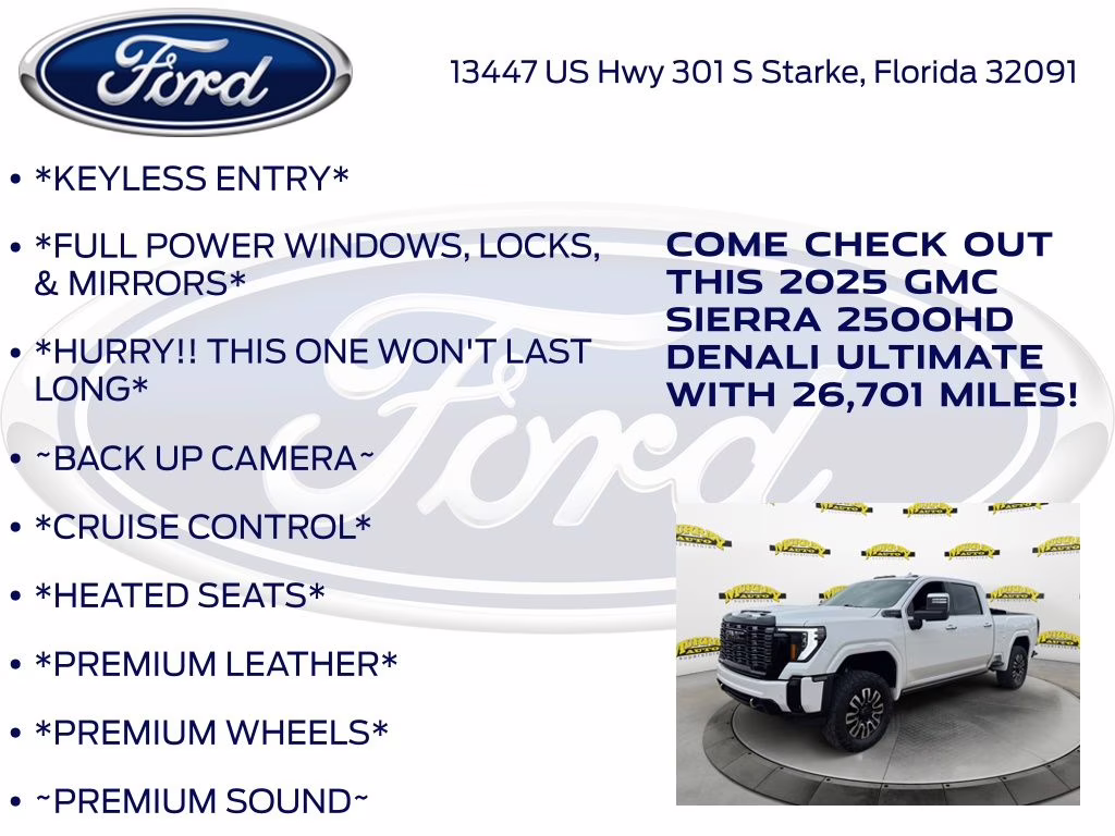 2025 White Frost Tricoat GMC Sierra 2500HD Denali Ultimate 4X4 Truck