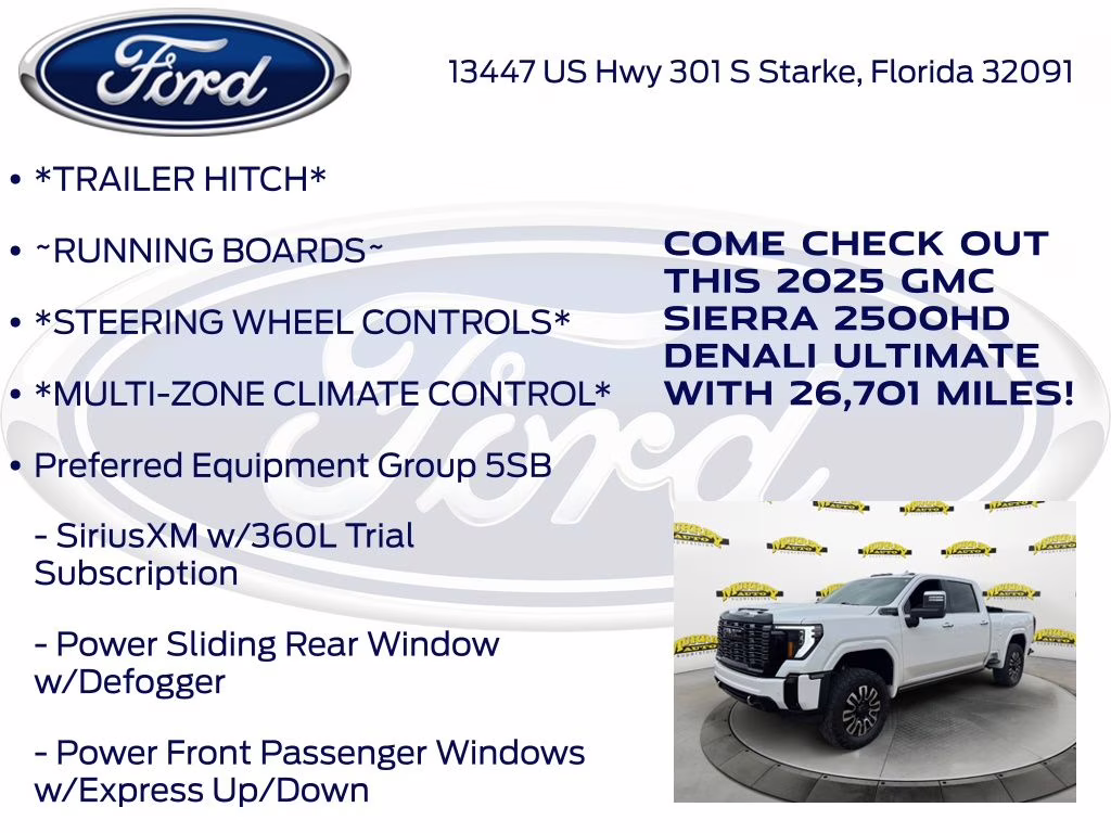 2025 White Frost Tricoat GMC Sierra 2500HD Denali Ultimate 4X4 Truck
