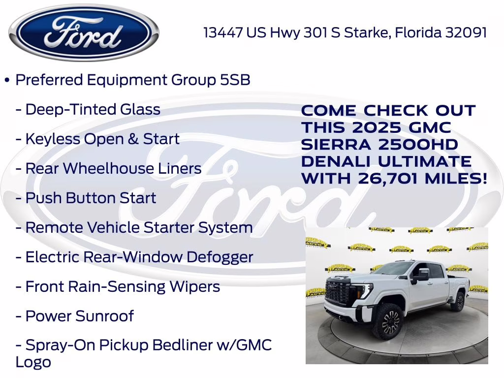 2025 White Frost Tricoat GMC Sierra 2500HD Denali Ultimate 4X4 Truck