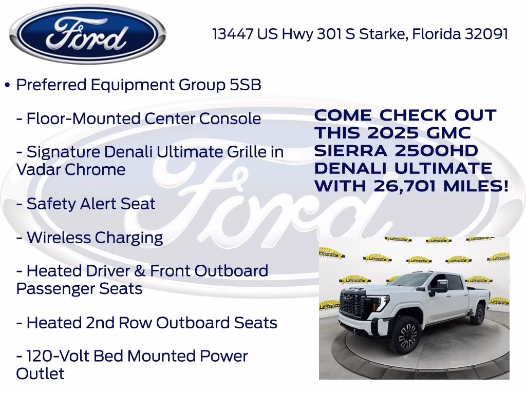 2025 White Frost Tricoat GMC Sierra 2500HD Denali Ultimate 4X4 Truck