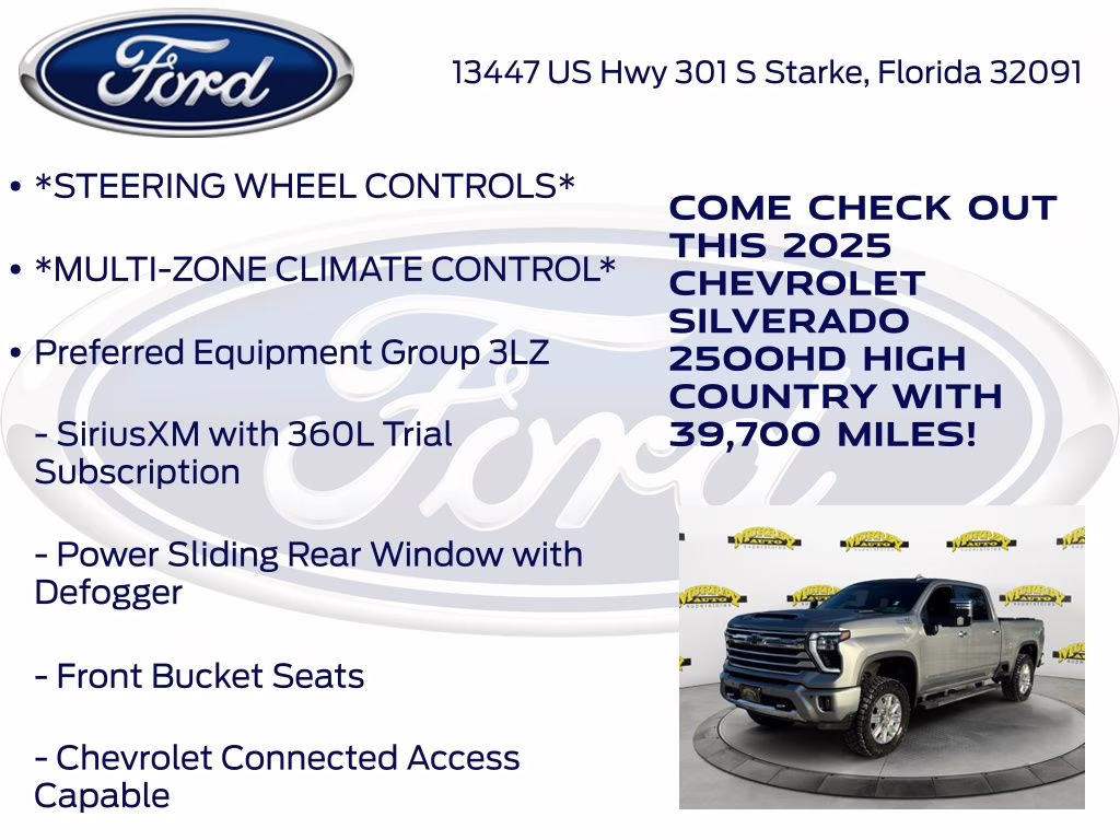 2025 Sterling Gray Metallic Chevrolet Silverado 2500HD High Country 4X4 Truck