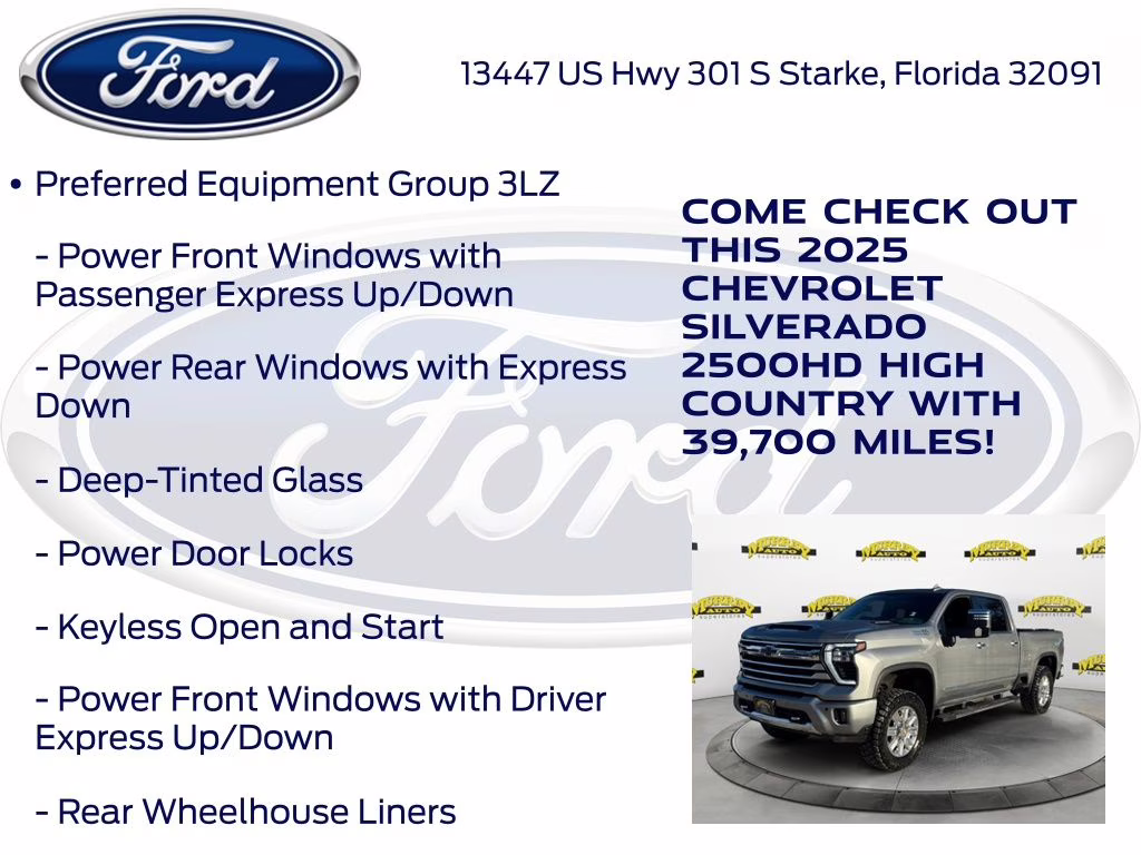 2025 Sterling Gray Metallic Chevrolet Silverado 2500HD High Country 4X4 Truck