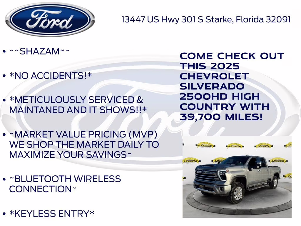 2025 Sterling Gray Metallic Chevrolet Silverado 2500HD High Country 4X4 Truck