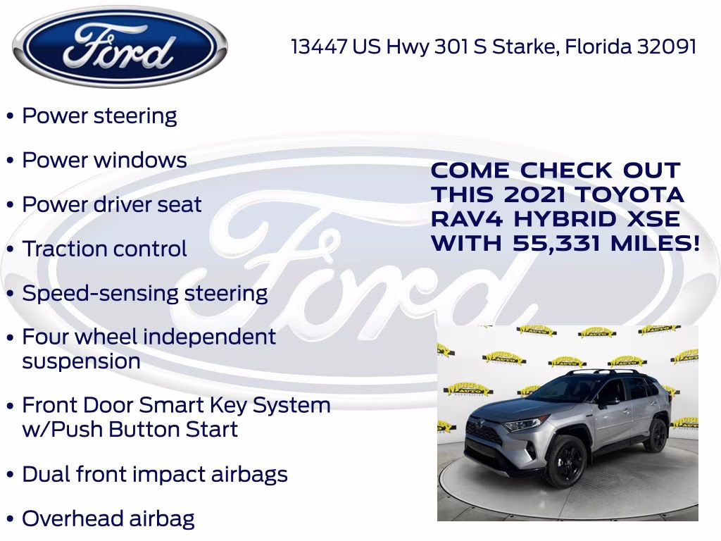 2021 Midnight Black Metallic Toyota RAV4 Hybrid XSE AWD SUV