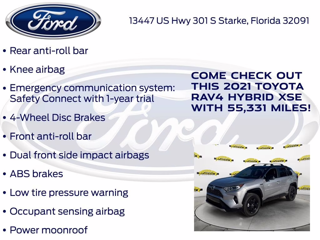 2021 Midnight Black Metallic Toyota RAV4 Hybrid XSE AWD SUV