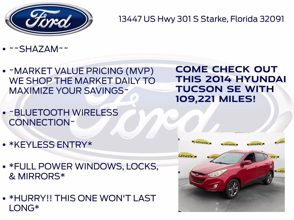 2014 Garnet Red Hyundai Tucson SE FWD SUV