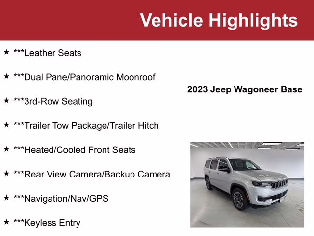 Used 2023 Jeep Wagoneer Series I with VIN 1C4SJVAPXPS562632 for sale in Waite Park, Minnesota