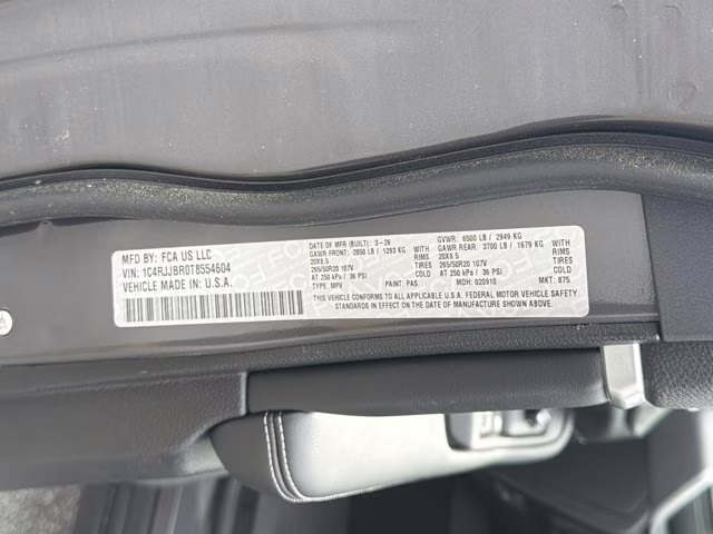 2026 Baltic Gray Metallic Clearcoat Jeep Grand Cherokee L Limited RWD SUV