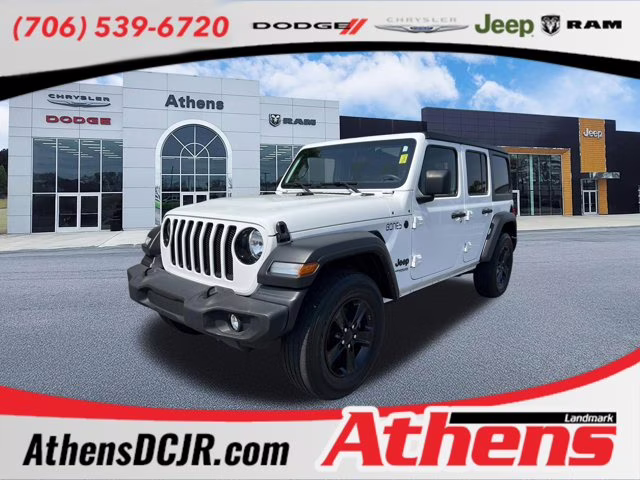 2022 Bright White Clearcoat Jeep Wrangler Unlimited Sport Altitude 4X4 Convertible