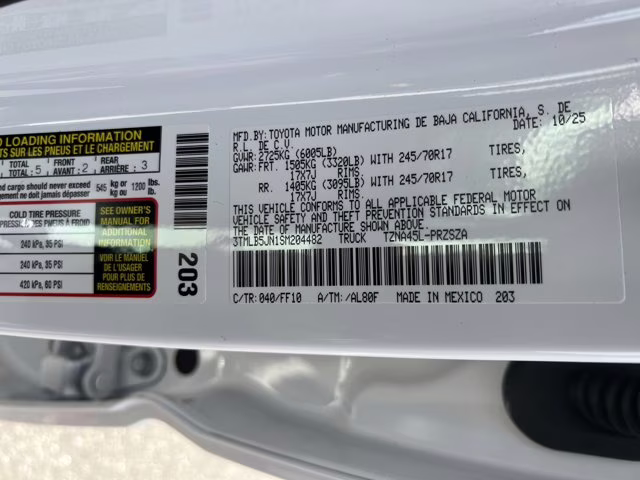2025 Ice Cap Toyota Tacoma 4WD SR5 4X4 Truck
