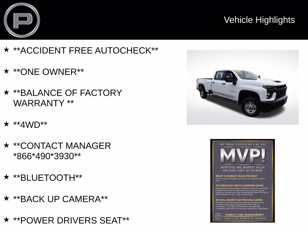 2023 Summit White Chevrolet Silverado 2500HD Work Truck 4X4 Truck