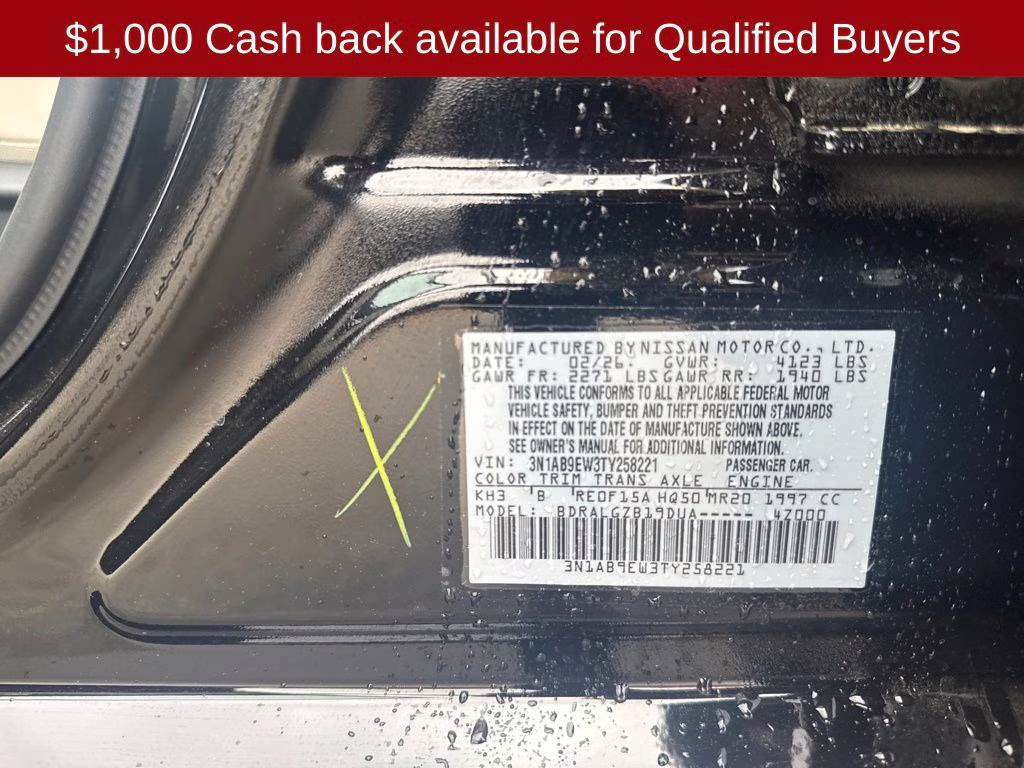 2026 Super Black Nissan Sentra SL FWD Sedan