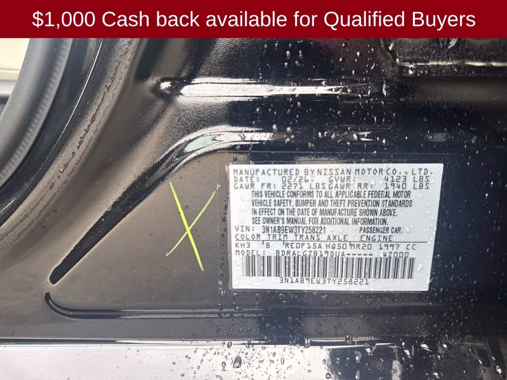2026 Super Black Nissan Sentra SL FWD Sedan