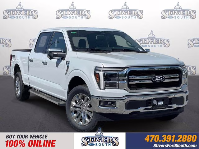 2025 Space White Metallic Ford F-150 Lariat 4X4 Truck