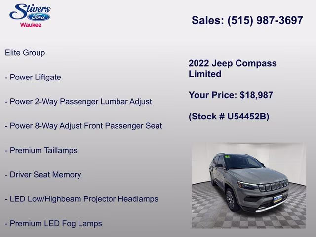 2022 Sting-Gray Clearcoat Jeep Compass Limited 4X4 SUV