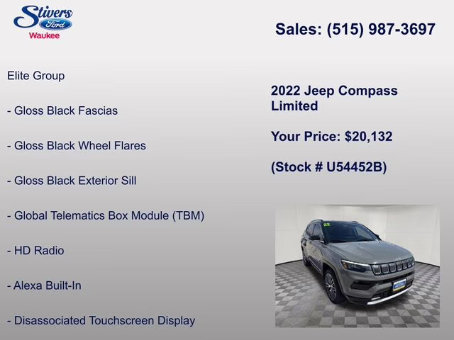 2022 Sting-Gray Clearcoat Jeep Compass Limited 4X4 SUV