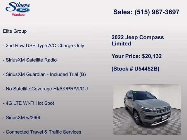 2022 Sting-Gray Clearcoat Jeep Compass Limited 4X4 SUV