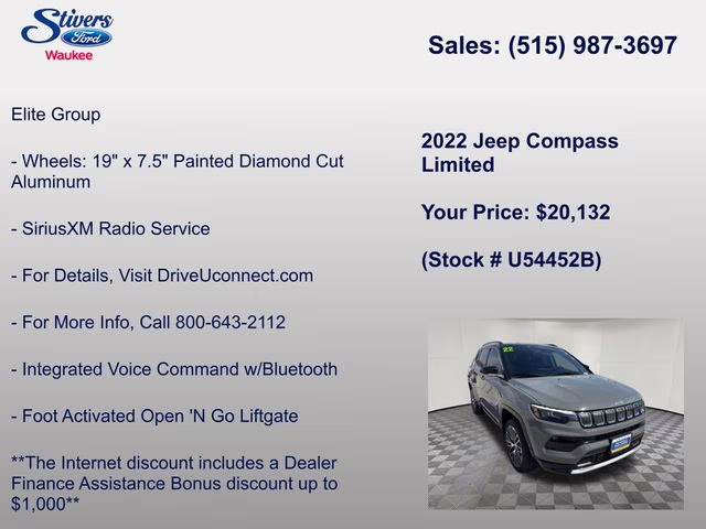 2022 Sting-Gray Clearcoat Jeep Compass Limited 4X4 SUV