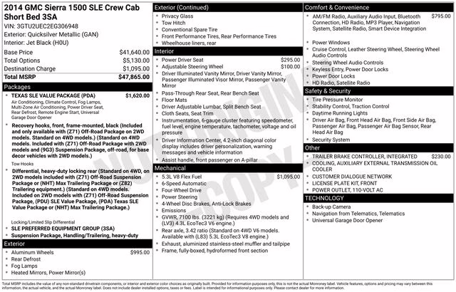 2014 Quicksilver Metallic GMC Sierra 1500 SLE 4X4 Truck