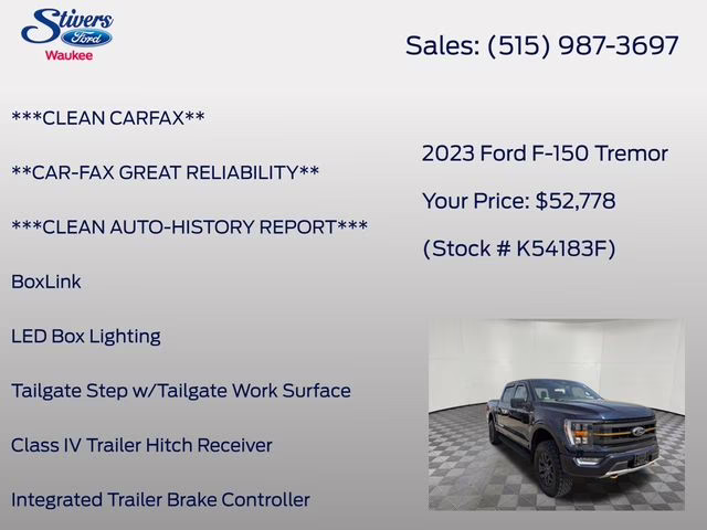 2023 Antimatter Blue Metallic Ford F-150 Tremor 4X4 Truck
