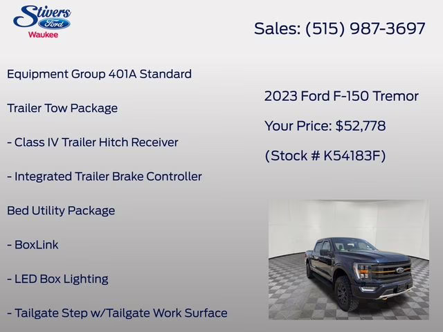 2023 Antimatter Blue Metallic Ford F-150 Tremor 4X4 Truck