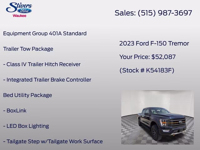 2023 Antimatter Blue Metallic Ford F-150 Tremor 4X4 Truck