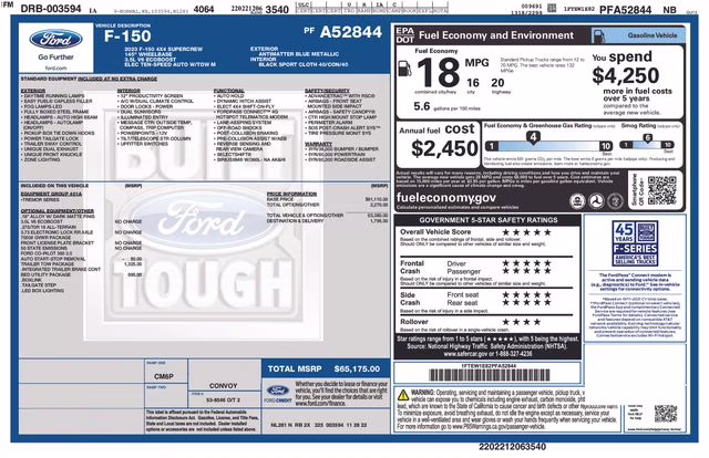 2023 Antimatter Blue Metallic Ford F-150 Tremor 4X4 Truck